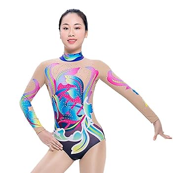 Amazon | 新体操レオタード競技練習ダンスボディスーツジャージ